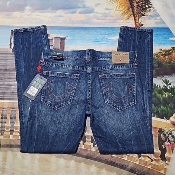 True‎ Religion Rocco Skinny Distressed Jeans Size 34 New - Picture 9 of 9